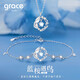 Grace Girl丘比特之羽項鏈女輕奢生日禮物實用送女友老婆鎖骨鏈七夕情人節(jié) 藍桉與鳥套裝（項鏈+手鏈）