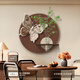 中古風(fēng)餐廳畫(huà)裝飾畫(huà)復(fù)古蝴蝶飯廳掛畫(huà)電視背景墻帶綠植餐桌壁畫(huà) 千蝶赴卉 50*50cm 無(wú)框水晶畫(huà)面（送玻璃花瓶+仿真綠植）