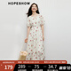 紅袖【落櫻繽紛】甜美連衣裙夏季2024新款女裝收腰顯瘦仙女氣質(zhì)碎花裙 米底紅花650 M