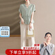 雪夕（XUEXI）中年媽媽夏裝套裝時(shí)尚短袖襯衫2025新款中老年女洋氣高貴雪紡上衣