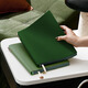 MUSEMARKS鹿羊紋皮質(zhì)B5大號高檔筆記本本子簡(jiǎn)約商務(wù)辦公工作會(huì )議記錄記事本定制可印logo高顏值軟皮面日記本 B5黛綠色（綠色噴邊）