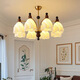 法式中古風(fēng)裙擺吊燈侘寂奶油風(fēng)客廳燈實(shí)木復古護眼高級感餐廳燈具 全光譜8頭裙擺吊燈-三色光