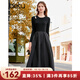 百圖betu女裝秋季新款連衣裙赫本風針織裙子修身顯瘦長裙2309T92 黑色 M