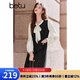 百圖betu女裝2025春季新款連衣裙小香風(fēng)蝴蝶結(jié)系帶假兩件裙子2501T71 黑色 S
