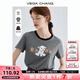 VEGA CHANG半身裙女2025年夏季新款美式休閑學院風小眾設計感高腰格紋裙褲 印花灰（T恤） S