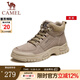 駱駝（CAMEL）戶(hù)外登山靴男女同款潮流中幫休閑軟底工裝靴 GE12247126 卡其 44