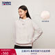 TOMMY JEANS秋冬女裝微抓絨美式潮流休閑運(yùn)動(dòng)風(fēng)字母連帽套頭衫衛(wèi)衣19712 米白色YBH S
