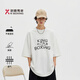 勁霸男裝（K-Boxing）【情侶款】秋冬時(shí)尚潮流廓形拳擊印花男女款T恤CTCN3726 米白（King款） L