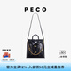 PECO910女包真皮鏈條斜挎大容量油蠟皮手提新款通勤垃圾袋包七夕禮物 經(jīng)典黑頭層油蠟牛皮 現(xiàn)貨