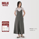 無(wú)印良品（MUJI）女式 易干彈力泡泡紗連體褲女士褲子闊腿褲25年夏季 女裝 深灰色 M (160/84A)