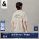 杰克·瓊斯（JACK&JONES）男裝短袖t恤男夏季新款潮流100%純棉休閑半袖T恤男士刺繡純色短袖 C02 倫霧灰 M 175