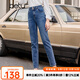 百圖betu女裝秋新款牛仔褲時尚百搭高腰顯瘦修身牛仔褲女2309T74 牛仔色 M