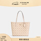 蔻馳（COACH）新款奧萊女包馬車(chē)經(jīng)典標志CITY托特包手提包老花city33 IM/粉筆白色 混合色