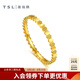 謝瑞麟（TSL）黃金戒指女款蜂巢六角形5G足金素圈戒指指環(huán)YS507 15號(hào)圈口（1.7g，工費(fèi)約350元）