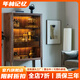 年林記憶 實(shí)木酒柜 北美黑胡桃木原木雙門(mén)餐邊柜烏金木玻璃門(mén)展示柜儲物柜 北美黑胡桃木112*42*180cm