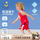 Classic Teddy男童背心套裝兒童T恤短褲2件裝夏輕薄透氣運(yùn)動(dòng)衣服速干 大紅 110