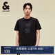 杰克·瓊斯（JACK&JONES） 純棉上衣舒適潮流胸前刺繡法斗犬羅紋圓領(lǐng)短袖T恤男裝225101026