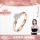 萊紳通靈鉆戒女鉆石戒指結(jié)婚18K金翠貝卡禮物生日七夕情人節(jié)禮物送女友 【表白】18k玫瑰金（共約17分） 14號