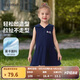 MQDMINI童裝女童連衣裙涼感抑菌兒童學(xué)院風(fēng)裙子女孩跳舞裙子 經(jīng)典工字褶