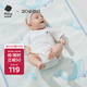 babycare嬰兒天絲苧麻涼席寶寶透氣涼墊幼兒園抗菌涼席鯨魚樂車65*120CM