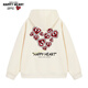 查爾斯桃心加絨連帽衛衣男女情侶同款秋季寬松愛(ài)心印花潮牌休閑上衣  M