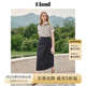ELAND衣戀T恤女純色羅紋領短袖微寬松上衣夏季新款 中灰色M/Grey(18) M 165