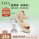 他她（TATA）休閑厚底涼鞋女鞋舒適法式氣質(zhì)涼鞋2024秋季新款7AP01BL4 杏色（涼鞋款） 34