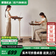家逸（JIAYI）實木升降桌可移動書桌電腦桌小戶型床邊桌家用學(xué)習(xí)桌折疊桌子 80cm胡桃色丨可移動-可升降