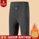 啄木鳥(niǎo)冬季男士保暖褲秋褲男加絨加厚打底駝絨保暖彈力打底褲加大碼棉褲 【深灰】駝絨加厚 2XL 建議120-140斤
