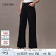 Calvin KleinJeans25春夏女士美式復古摩登潮流黑色微彈ck闊腿牛仔褲47B089G CLT-牛仔黑（R） 27