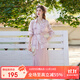 白鹿語(yǔ)春夏時(shí)尚氣質(zhì)吊帶裙2件套寬松翻領(lǐng)襯衫套裝女 粉色+粉色  M 