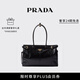 PRADA/普拉達【七夕禮物】女士Prada Bonnie大號牛皮革手提單肩包 黑色