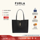 芙拉（FURLA）【限時(shí)優(yōu)惠】MIANOVA牛皮大號女士上班族通勤大容量手提托特包 黑色