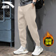 安踏（ANTA）男褲加絨保暖棉褲秋冬季新款加厚直筒長(cháng)褲正品休閑褲運動(dòng)褲子 【束腳加絨】-4松卡其（拉鏈口袋） 2XL (185) 適合160-180斤