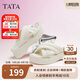他她Tata云朵拖鞋厚底拖鞋女一字涼拖鞋 米白 36