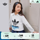 adidas男女大童純棉運動(dòng)上衣圓領(lǐng)短袖T恤兒童夏季阿迪達斯三葉草   白色/鳥(niǎo)羽藍   152