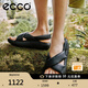 愛(ài)步（ECCO）涼鞋女 夏季軟底泡芙鞋交叉帶厚底拖鞋外穿 科摩206653 黑色20665301001 39