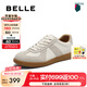 百麗（Belle）散文詩復(fù)古德訓(xùn)鞋女簡約百搭情侶同款休閑鞋B0992AM5 米色/灰-低幫女款（內(nèi)增高2cm） 37 (235mm)