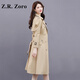 Z.R.Zoro奢侈品風(fēng)衣外套女2025秋季新款高端流行休閑大衣中長(cháng)款英倫風(fēng)外套 卡其 L