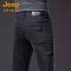 JEEP SPIRIT牛仔褲男秋季修身直筒彈力高端休閑長(cháng)男褲顯高舒適休閑牛仔小腳褲 819黑色 31