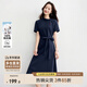 尚都比拉100%棉polo領斜門襟兩?？圩采C花連衣裙女夏季通勤氣質(zhì)百搭裙子