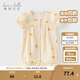 戴維貝拉（DAVE＆BELLA）新生兒爬服2025女寶寶新款純棉短袖連體衣嬰兒夏裝包屁衣小童衣服 桔子印花【現貨】 73cm （建議身高66-73cm）