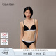 Calvin Klein內衣女士簡約提花舒適無鋼圈軟支撐ck可卸墊羅紋三角文胸QP3265O UB1-太空黑 M