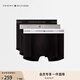 TOMMY HILFIGER【三條裝】男裝撞色循環(huán)提花舒適微彈貼身四角褲平角內(nèi)褲 灰色/黑色/白色0UC M
