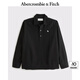 ABERCROMBIE & FITCH男裝25春夏百搭經(jīng)典小麋鹿老錢風亞麻混紡長袖襯衫KI125-5180 黑色 M (180/100A)