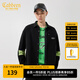 卡賓男裝潮流拼接寬松襯衫春季款字母印花外套時(shí)尚男女同款W 煤黑色01 48/170/M