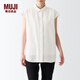 無印良品 MUJI 女式 亞麻混紡 無袖襯衫  BCM39C2S 米白色 均碼