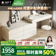 MELCHERS FURNI TURE梳妝臺(tái) 輕奢高級(jí)感梳妝臺(tái)六斗柜一體奶油風(fēng)主臥室網(wǎng)紅儲(chǔ)物梳妝臺(tái) 1米2伸縮梳妝臺(tái)+1米2六斗柜+妝鏡