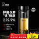 希諾（HEENOOR）抗菌玻璃杯雙層隔熱辦公車載水杯男2025新款泡茶杯子XN-9303KT