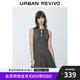 UR2025夏季新款女裝格雷系蝴蝶結(jié)系帶無袖連衣裙UWG750085 深灰花灰 M